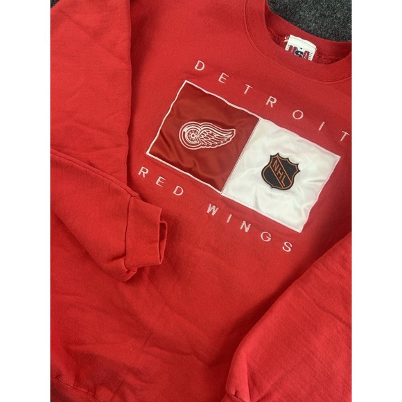 Vintage Detroit Red Wings USA Sport Crewneck Sweatshirt NHL Mens Large Red